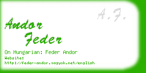 andor feder business card